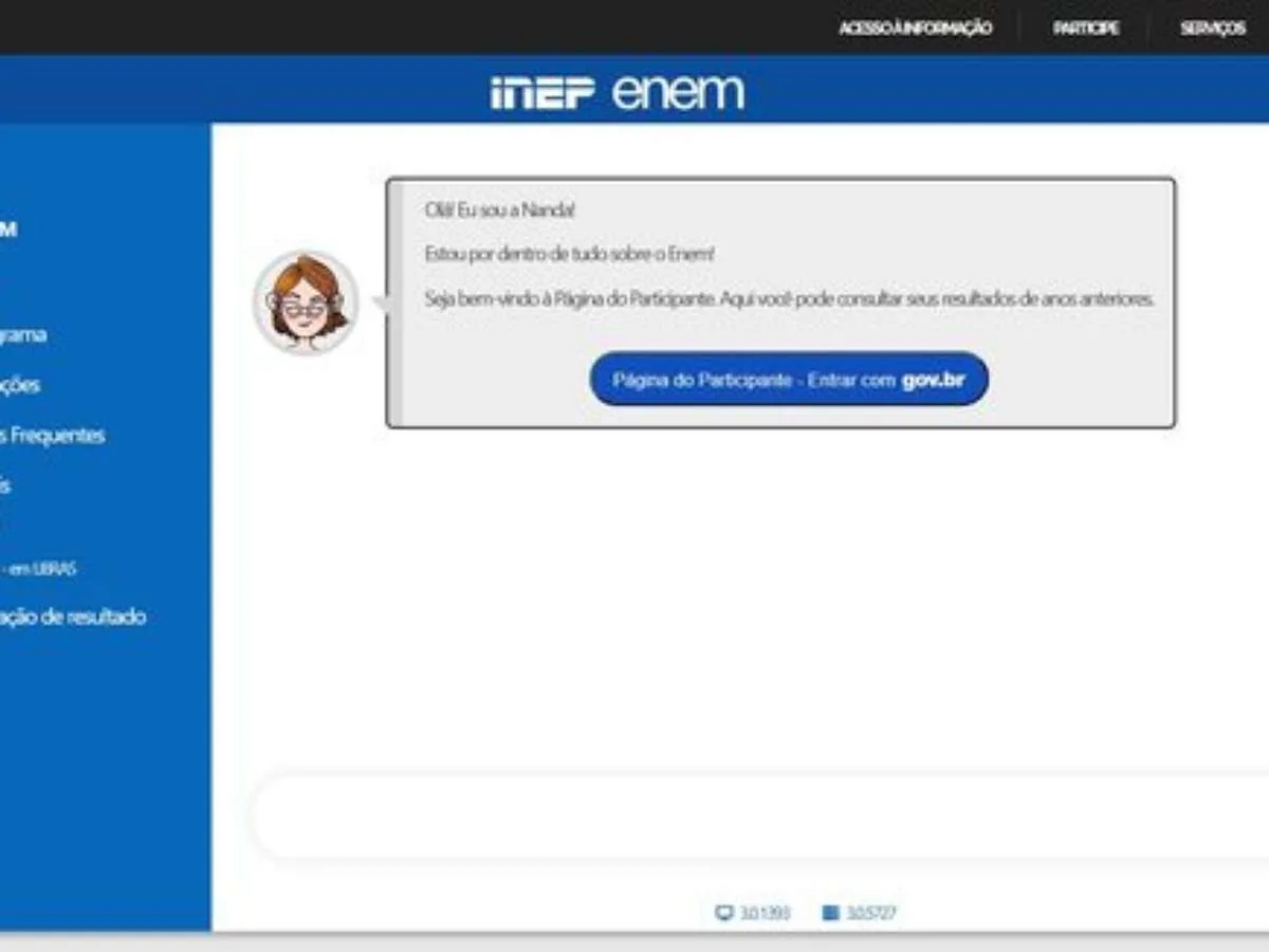 Tela de envio de recurso da isenção do Enem 2026 na Página do Participante