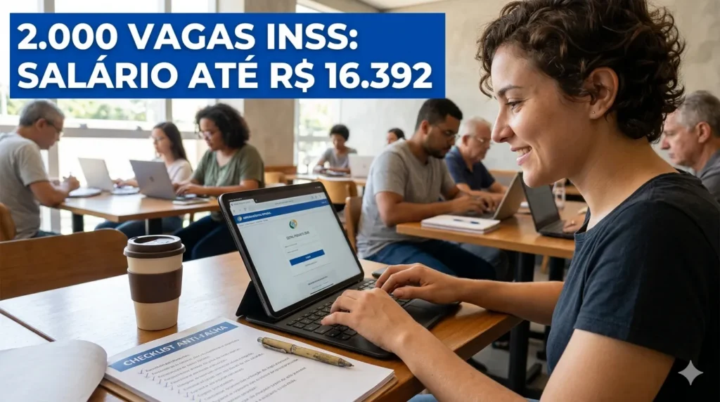 Concurso INSS prevê 2.000 vagas com salário até R$ 16.392.