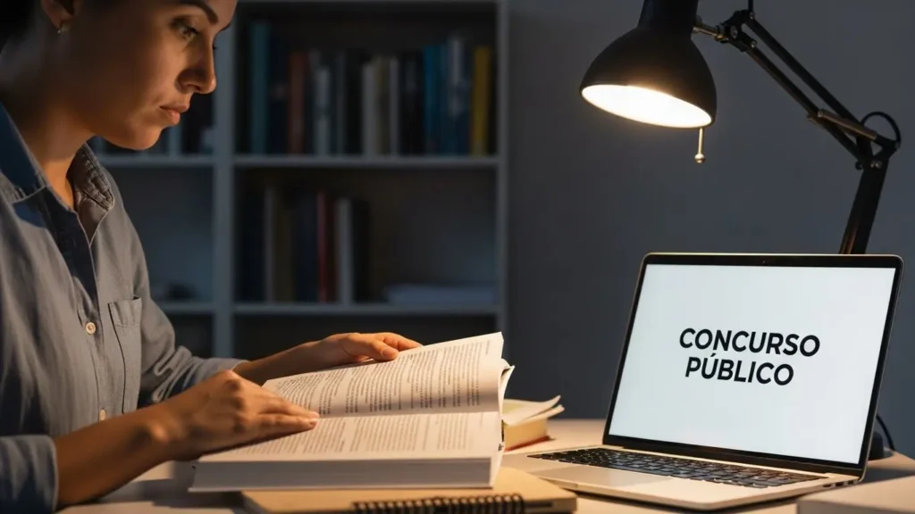 Candidato analisando edital do concurso Olímpia SP com tabela de salários