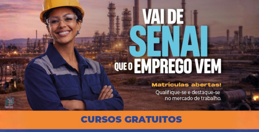 Trabalhador em curso gratuito Funtrab SENAI-MS em oficina de qualificação profissional