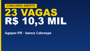 Cebraspe abre concurso da Agepar-PR: 23&hellip;