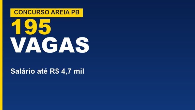 Prefeitura de Areia (PB) abre concurso:&hellip;
