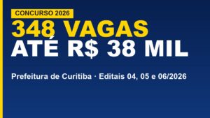 Concurso Curitiba: prefeitura abre 348 vagas&hellip;